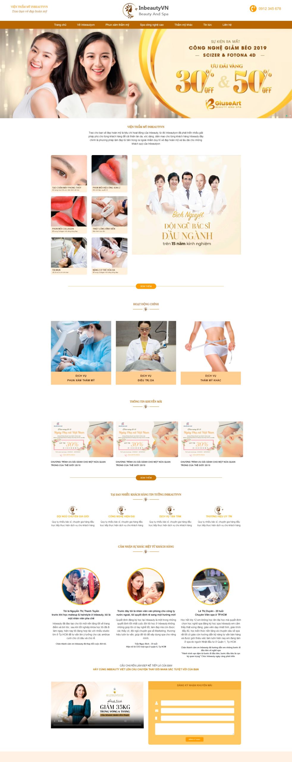 Mẫu website làm đẹp spa